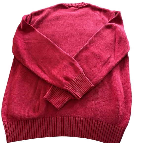 VTG Dockers Men’s Fair Isle Crewneck Snowflake Cotton Sweater Sz S Red Navy - Picture 4 of 4